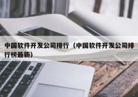 中国软件开发公司排行（中国软件开发公司排行榜最新）