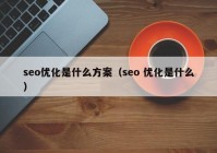 seo优化是什么方案（seo 优化是什么）