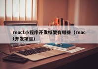 react小程序开发框架有哪些（react开发项目）